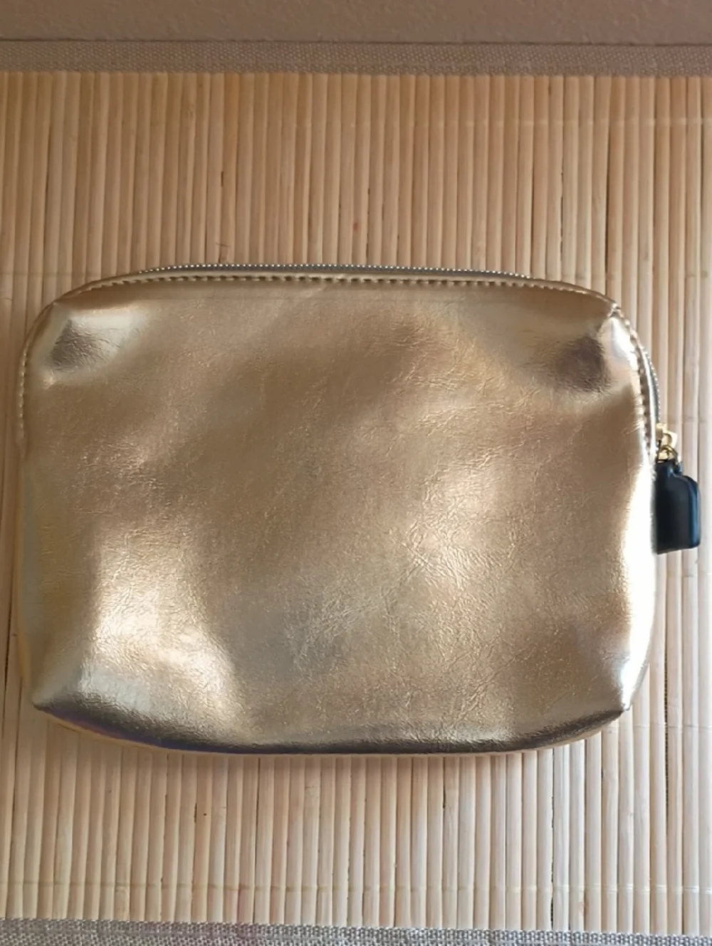 NWOT HAYWARD Metallic Gold Cosmetic Bag/Case/Purse